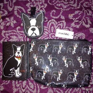 Marc Tetro Terrier Print Wallet/passport Holder, Travel Pouch, Bag Tag Set